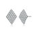 Genevive Sterling Silver Cubic Zirconia Kite Stud Earrings - White