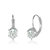 Genevive Sterling Silver Cubic Zirconia Leverback Drop Earrings - White