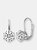 Genevive Sterling Silver Cubic Zirconia Leverback Earrings - Silver