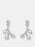 Genevive Sterling Silver Cubic Zirconia Modern Stud  Earrings - White