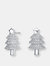 Genevive Sterling Silver Cubic Zirconia Pave Christmas Tree Earrings - Silver