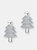 Genevive Sterling Silver Cubic Zirconia Pave Christmas Tree Earrings