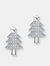 Genevive Sterling Silver Cubic Zirconia Pave Christmas Tree Earrings