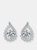 Genevive Sterling Silver Cubic Zirconia Pear Shape Earrings
