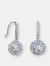 GENEVIVE Sterling Silver Cubic Zirconia Round Halo Drop Earrings - Silver