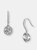 GENEVIVE Sterling Silver Cubic Zirconia Round Halo Drop Earrings