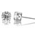 Genevive Sterling Silver Cubic Zirconia Solitaire Stud Earrings - White