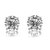 Genevive Sterling Silver Cubic Zirconia Solitaire Stud Earrings - White