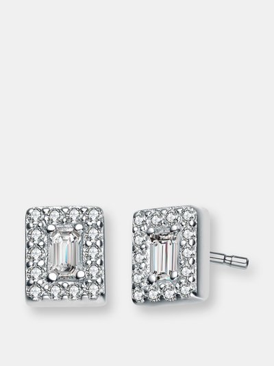 Genevive Genevive Sterling Silver Cubic Zirconia Square Stud Earrings product