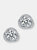 Genevive Sterling Silver Cubic Zirconia Swirl Halo Stud Earrings