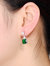 Genevive Sterling Silver Emerald Cubic Zirconia Drop Earrings