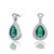 Genevive Sterling Silver Emerald Cubic Zirconia Teardrop Earrings