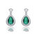 Genevive Sterling Silver Emerald Cubic Zirconia Teardrop Earrings - Green