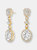Genevive Sterling Silver Gold Plated Cubic Zirconia Accent Long Drop Earrings - Gold