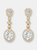 Genevive Sterling Silver Gold Plated Cubic Zirconia Accent Long Drop Earrings