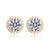 Genevive Sterling Silver Gold Plated Cubic Zirconia Button Stud Earrings - Gold
