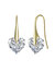 GENEVIVE Sterling Silver Gold Plated Cubic Zirconia Heart Hook Earrings - Gold