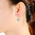 GENEVIVE Sterling Silver Gold Plated Cubic Zirconia Heart Hook Earrings