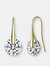 GENEVIVE Sterling Silver Gold Plated Cubic Zirconia Hook Earrings - Gold