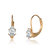 Genevive Sterling Silver Gold Plated Cubic Zirconia Leverback Drop Earrings - Gold