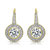 GENEVIVE Sterling Silver Gold Plated Cubic Zirconia Round Drop Earrings - Gold