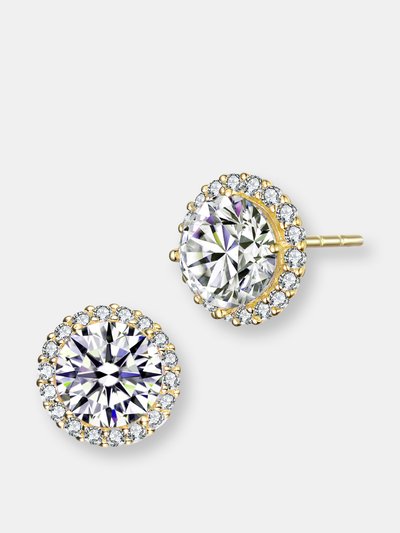 Genevive Genevive Sterling Silver Gold Plated Cubic Zirconia Stud Earrings product