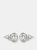 Genevive Sterling Silver Gold Plated Cubic Zirconia Stud Earrings