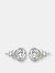 Genevive Sterling Silver Gold Plated Cubic Zirconia Stud Earrings