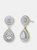 Genevive Sterling Silver Gold Plated Cubic Zirconia Teardrop Earrings - Gold