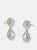 Genevive Sterling Silver Gold Plated Cubic Zirconia Teardrop Earrings