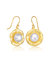 Genevive Sterling Silver Gold Plated Freshwater Pearl Hook Earrings - Gold