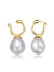 Genevive Sterling Silver Gold Plated Freshwater Pearl Hook Earrings - Gold