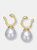 Genevive Sterling Silver Gold Plated Freshwater Pearl Hook Earrings