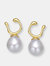 Genevive Sterling Silver Gold Plated Freshwater Pearl Hook Earrings