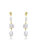 GENEVIVE Sterling Silver Gold Plating Freshwater Pearl Dangling Earrings - Gold