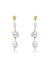 GENEVIVE Sterling Silver Gold Plating Freshwater Pearl Dangling Earrings - Gold