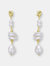 GENEVIVE Sterling Silver Gold Plating Freshwater Pearl Dangling Earrings - Gold