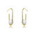 Genevive Sterling Silver Gold Plating Freshwater Pearl Hoop Earrings - Gold