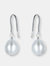 Genevive Sterling Silver Grey Pearl Drop Earrings - Silver