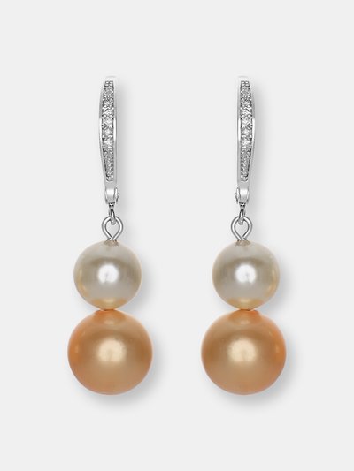 Genevive Genevive Sterling Silver Multi Colored Pearl and Cubic Zirconia Drop Earrings product