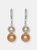 Genevive Sterling Silver Multi Colored Pearl and Cubic Zirconia Drop Earrings - Yellow