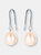 Genevive Sterling Silver Pink Pearl Drop Earrings - Silver