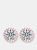 Genevive Sterling Silver Rose Gold Plated Cubic Zirconia Button Stud Earrings - Pink