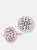 Genevive Sterling Silver Rose Gold Plated Cubic Zirconia Button Stud Earrings