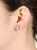 Genevive Sterling Silver Rose Gold Plated Cubic Zirconia Geometrical Stud Earrings