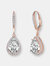 Genevive Sterling Silver Rose Gold Plated Cubic Zirconia Pear Drop Earrings - Pink