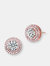 Genevive Sterling Silver Rose Gold Plated Cubic Zirconia Stud Earrings - Pink