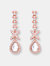 GENEVIVE Sterling Silver Rose Gold Plated Howlite Dangle Earrings - Pink