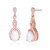 GENEVIVE Sterling Silver Rose Gold Plated Howlite Drop Earrings