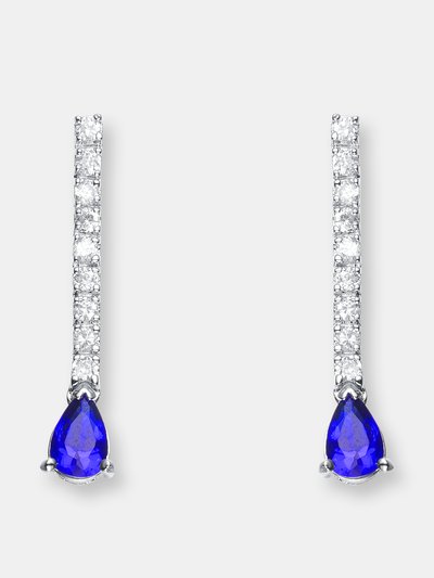 Genevive Genevive Sterling Silver Sapphire Cubic Zirconia Drop Earrings product